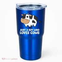 Just A Boy Who Loves Cows Gift Tumbler thumb 0