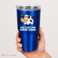 Just A Boy Who Loves Cows Gift Tumbler thumb 2