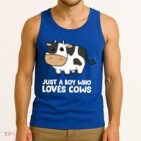 Just A Boy Who Loves Cows Gift Tank Top thumb 3