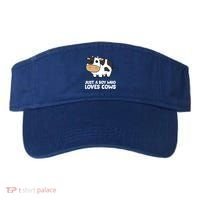 Just A Boy Who Loves Cows Gift Visor thumb 0