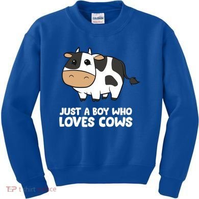 Just A Boy Who Loves Cows Gift Kids Sweatshirt