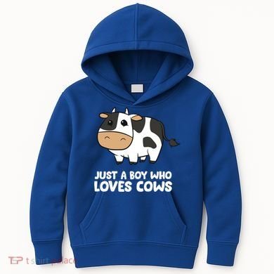 Just A Boy Who Loves Cows Gift Kids Hoodie