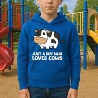Just A Boy Who Loves Cows Gift Kids Hoodie thumb 2
