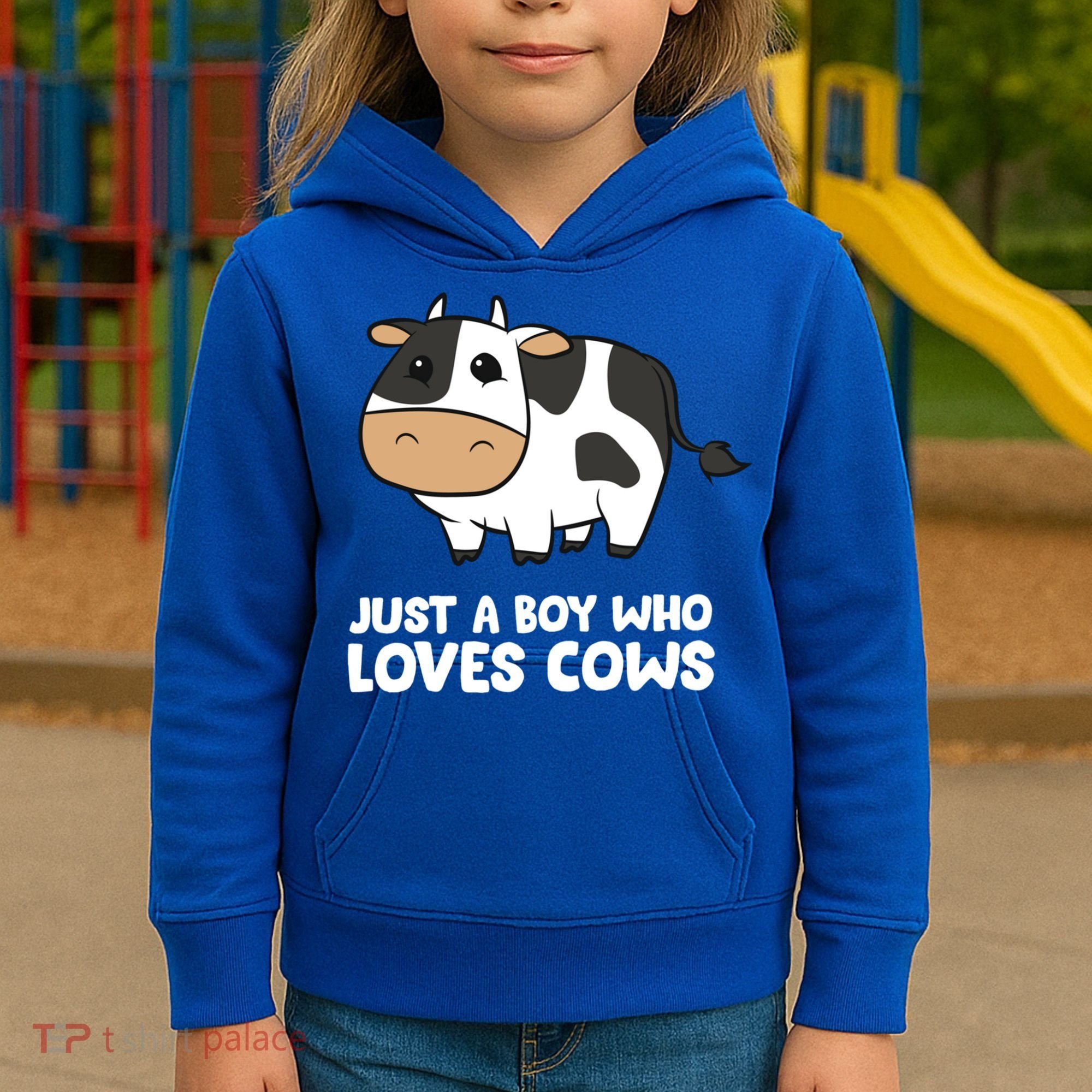 Just A Boy Who Loves Cows Gift Kids Hoodie