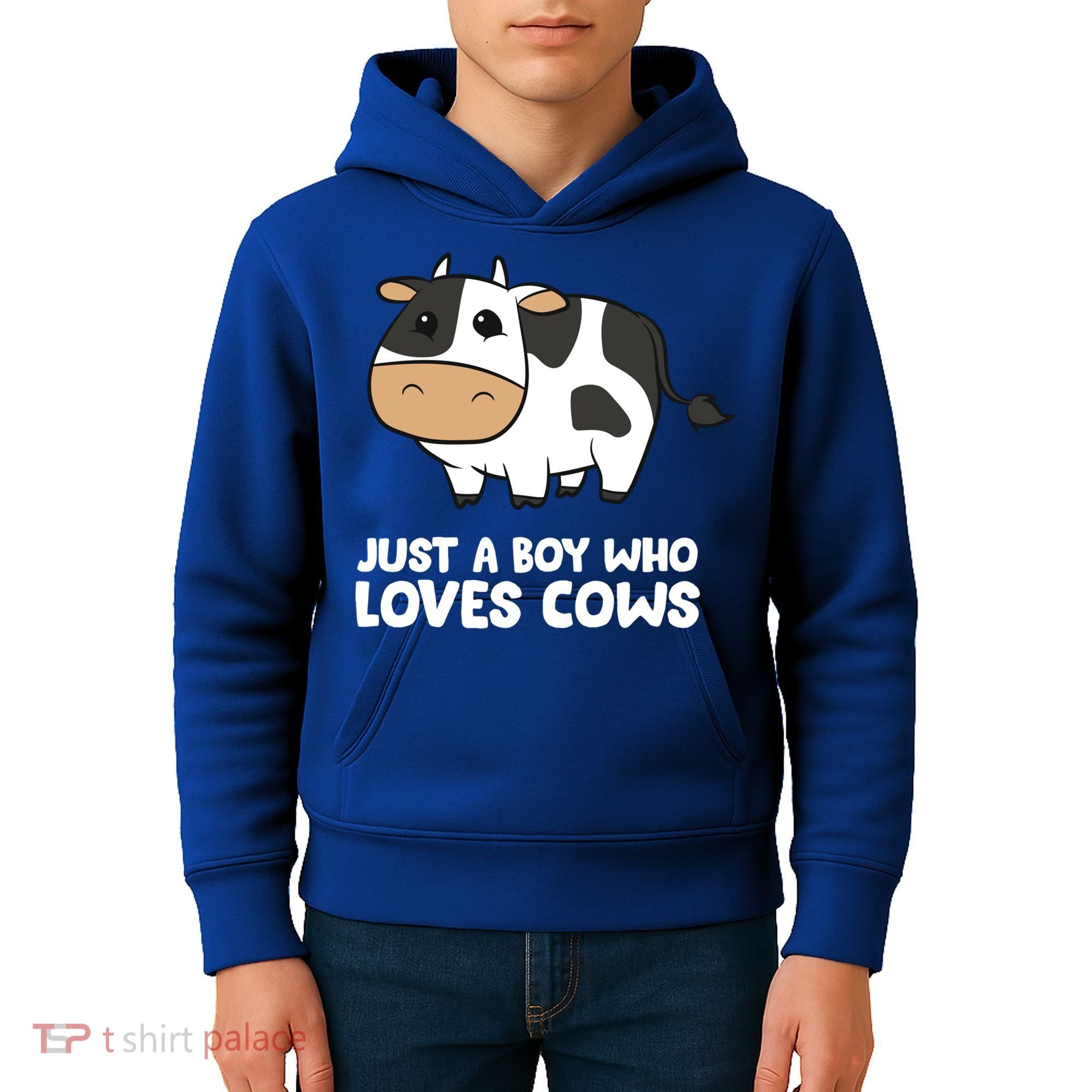Just A Boy Who Loves Cows Gift Kids Hoodie