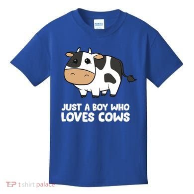Just A Boy Who Loves Cows Gift Kids T-Shirt