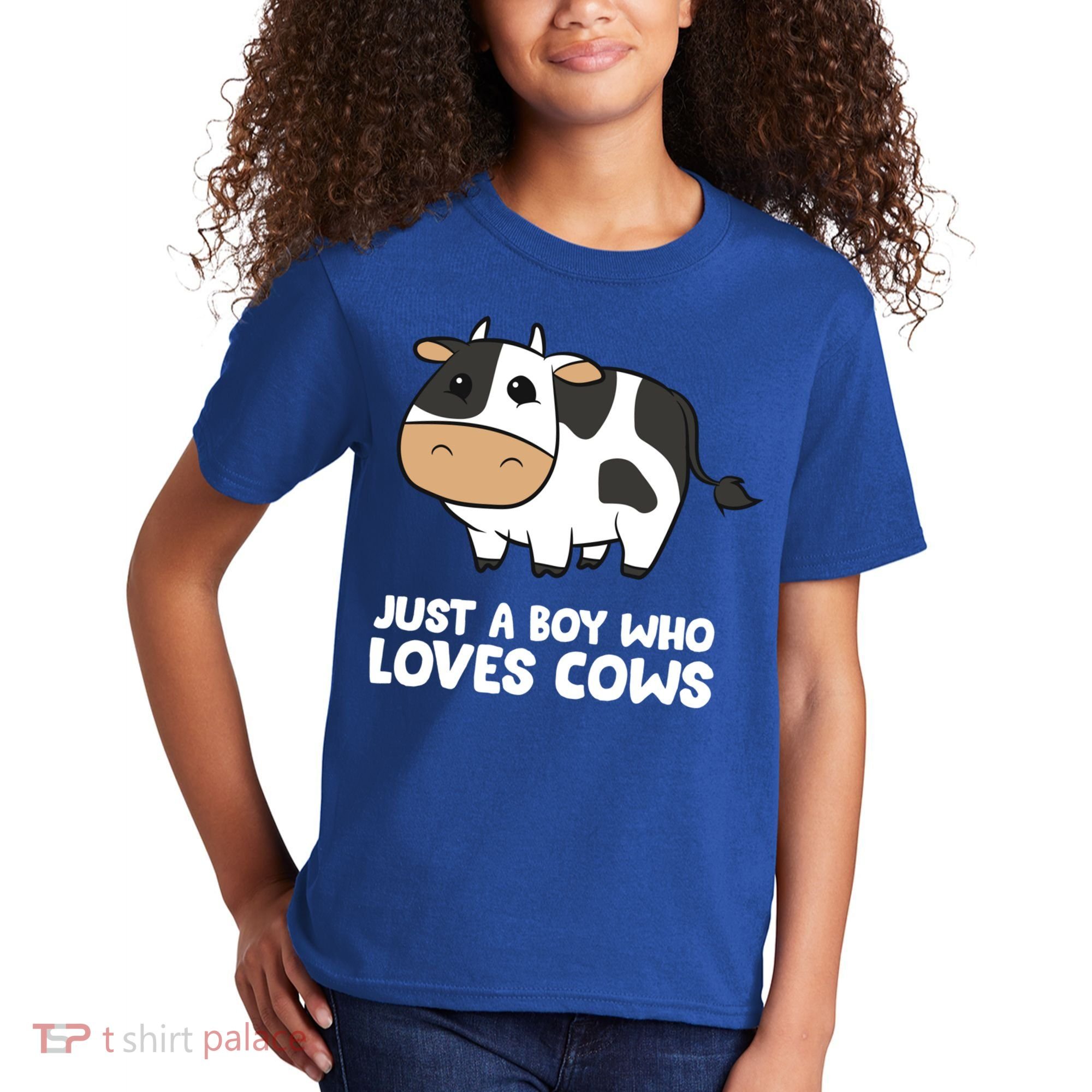 Just A Boy Who Loves Cows Gift Kids T-Shirt