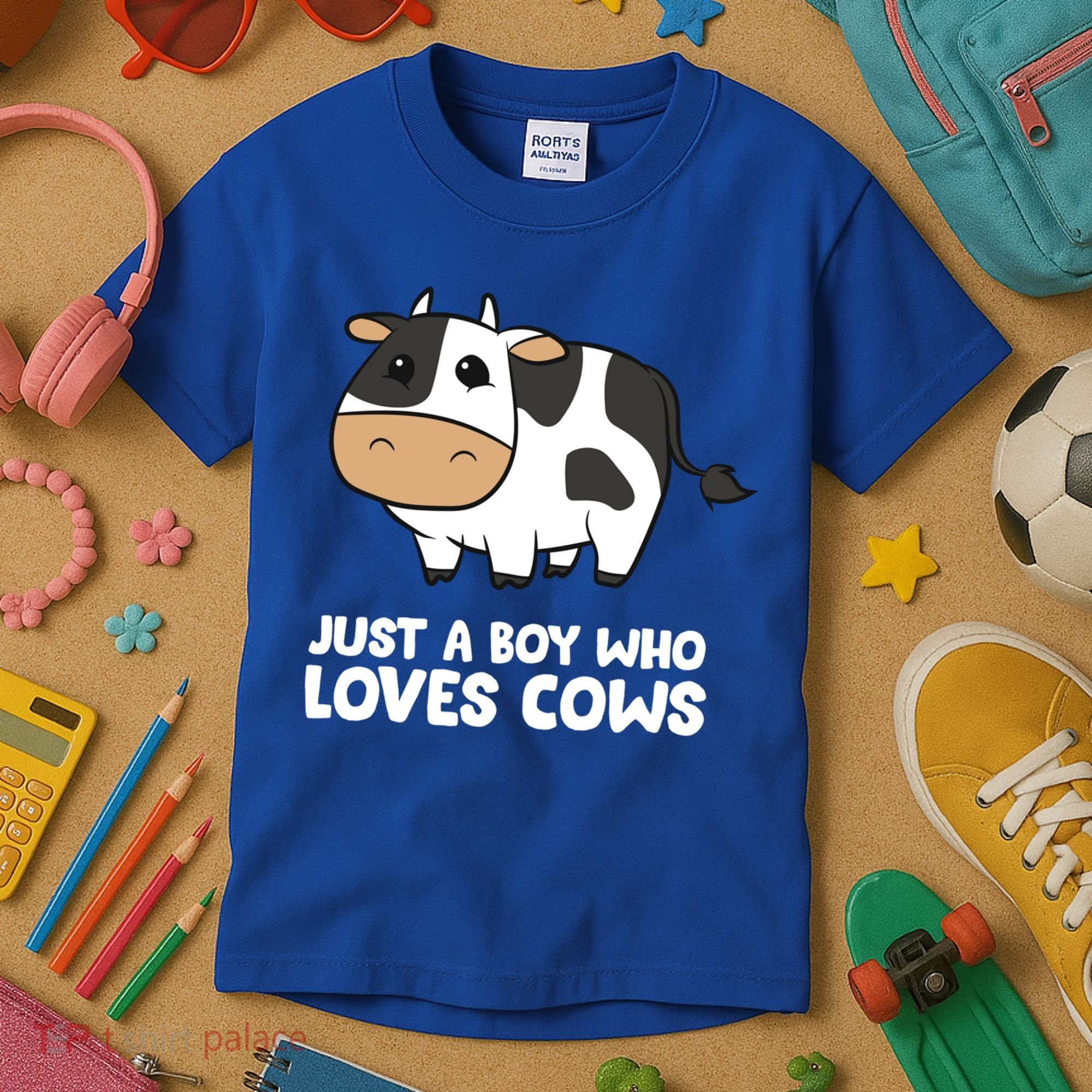 Just A Boy Who Loves Cows Gift Kids T-Shirt