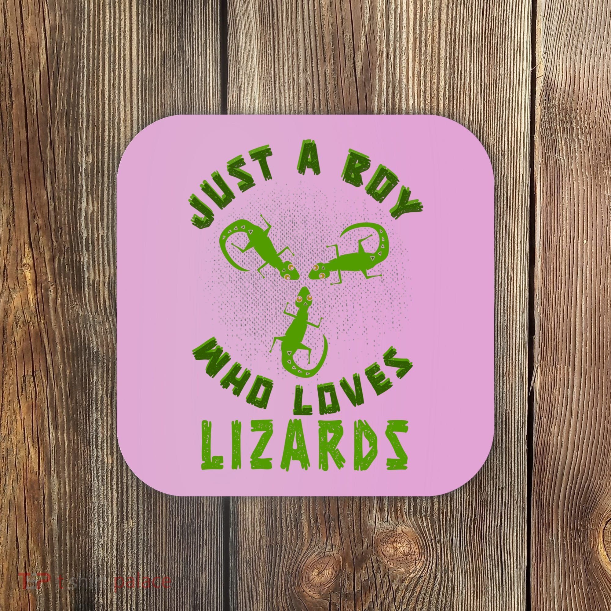 Just A Boy Who Loves Lizards Reptile Lizard Lovers Gift Coaster