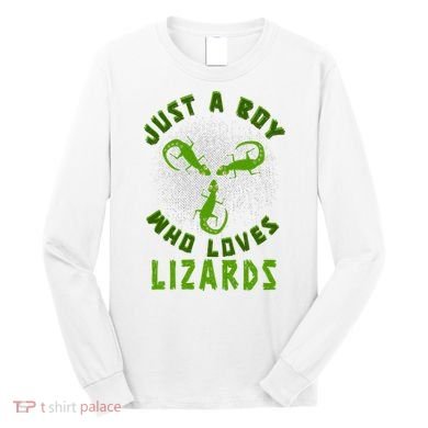 Just A Boy Who Loves Lizards Reptile Lizard Lovers Gift Long Sleeve Shirt