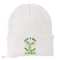 Just A Boy Who Loves Lizards Reptile Lizard Lovers Gift Beanie thumb 0