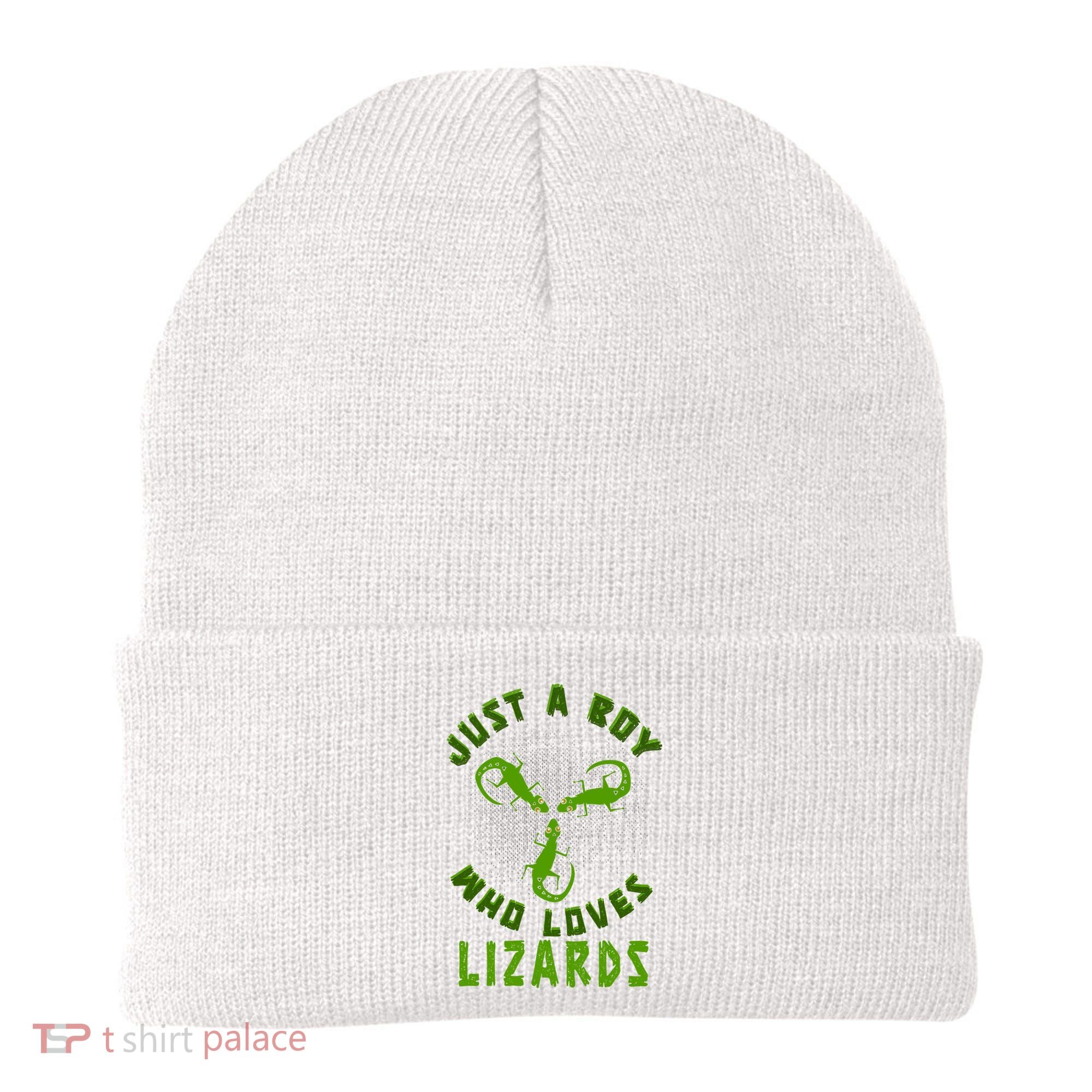 Just A Boy Who Loves Lizards Reptile Lizard Lovers Gift Beanie