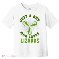 Just A Boy Who Loves Lizards Reptile Lizard Lovers Gift Toddler T-Shirt thumb 0