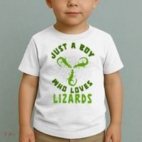 Just A Boy Who Loves Lizards Reptile Lizard Lovers Gift Toddler T-Shirt thumb 2