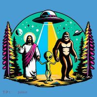 Jesus Alien Bigfoot And UfoS Tie Dye Hoodie thumb 2