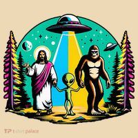 Jesus Alien Bigfoot And UfoS Tote Bag thumb 4