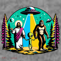Jesus Alien Bigfoot And UfoS Toddler Hoodie thumb 2
