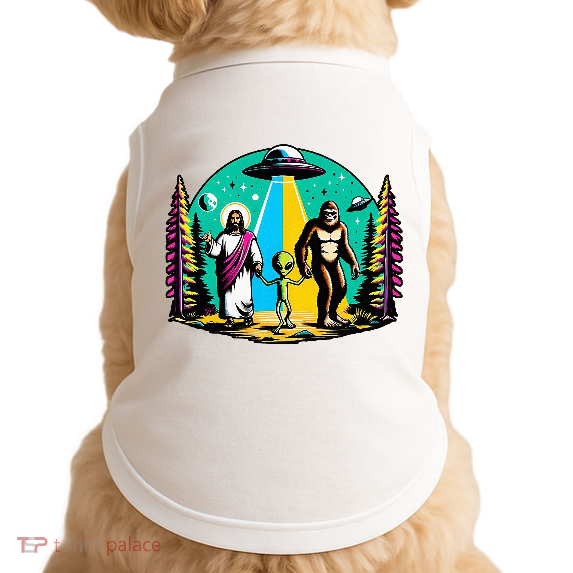 Jesus Alien Bigfoot And UfoS Doggie Tank
