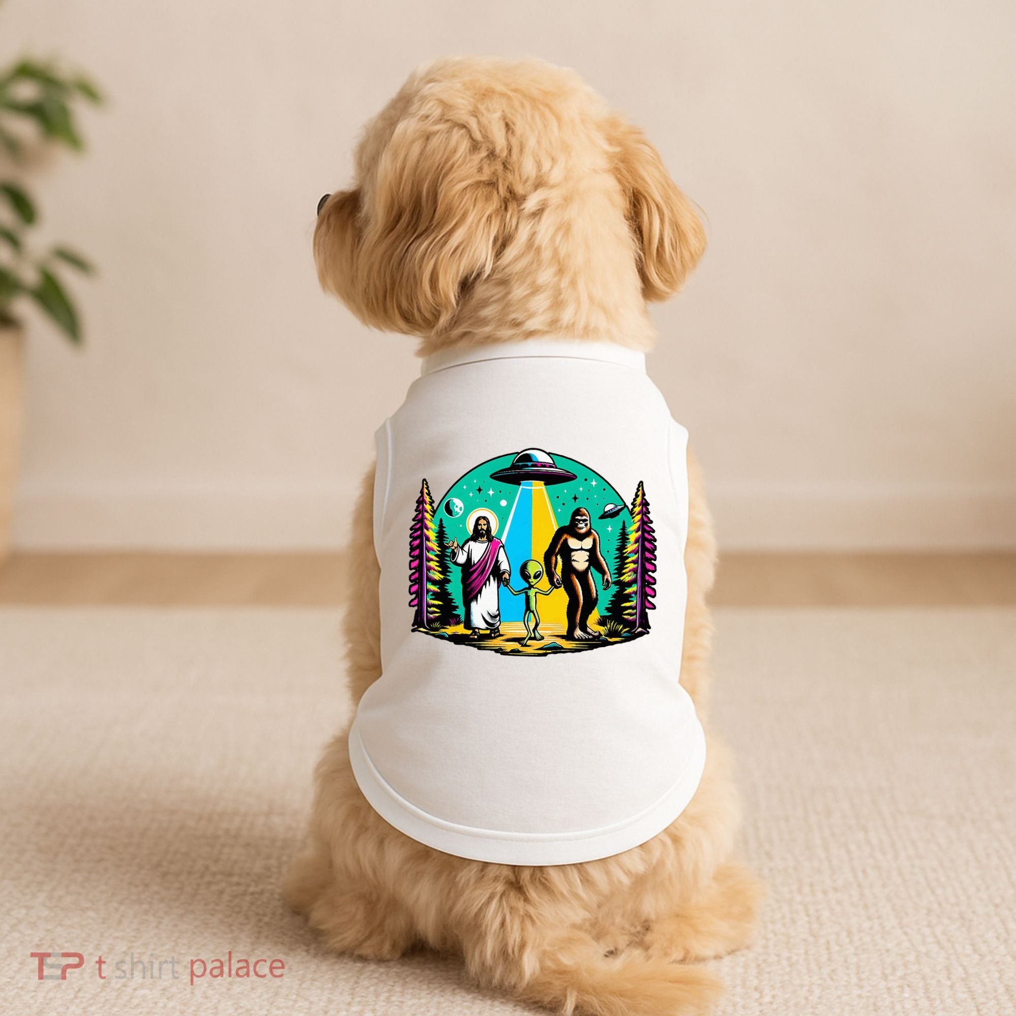 Jesus Alien Bigfoot And UfoS Doggie Tank