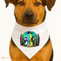 Jesus Alien Bigfoot And UfoS USA-Made Doggie Bandana thumb 1
