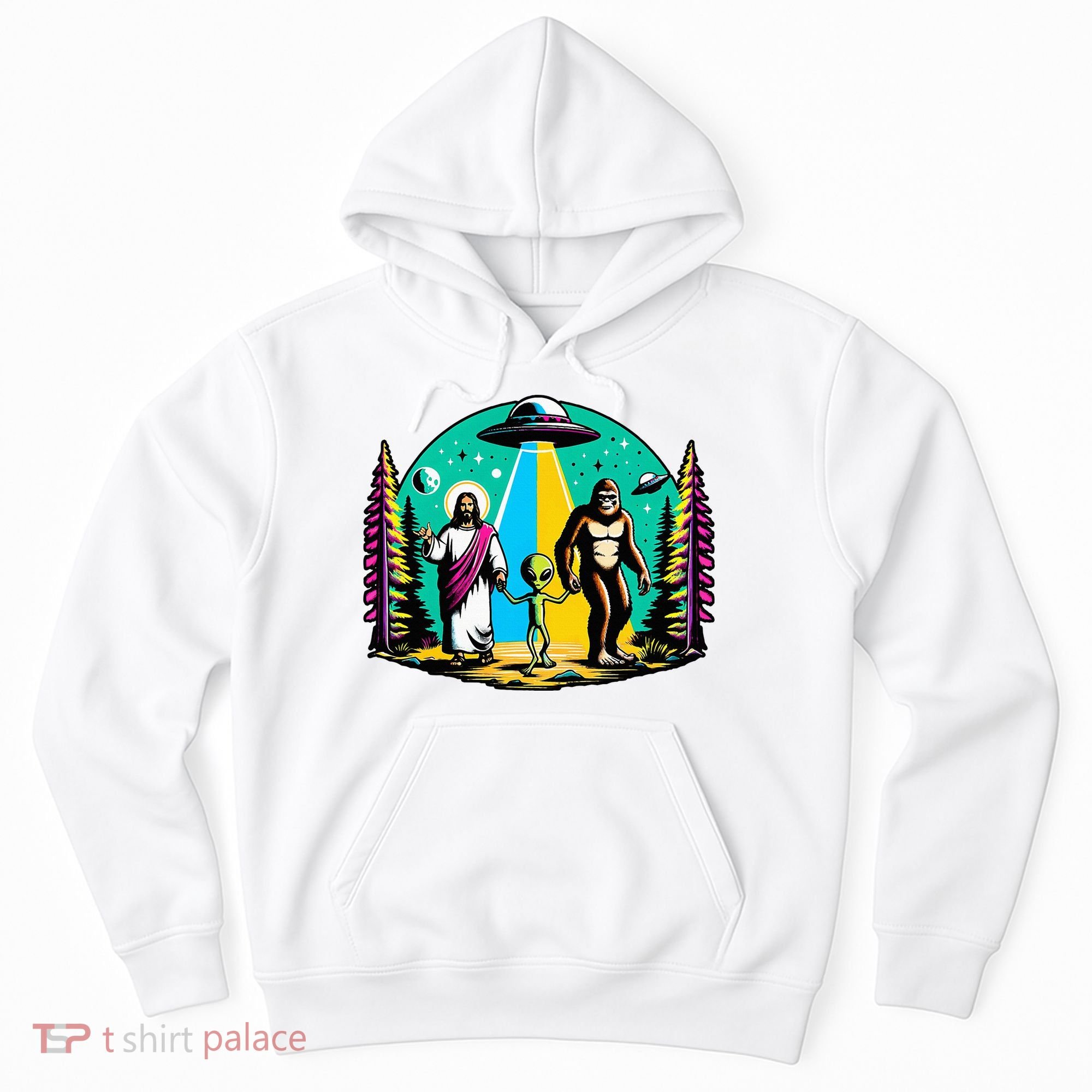 Jesus Alien Bigfoot And UfoS Hoodie