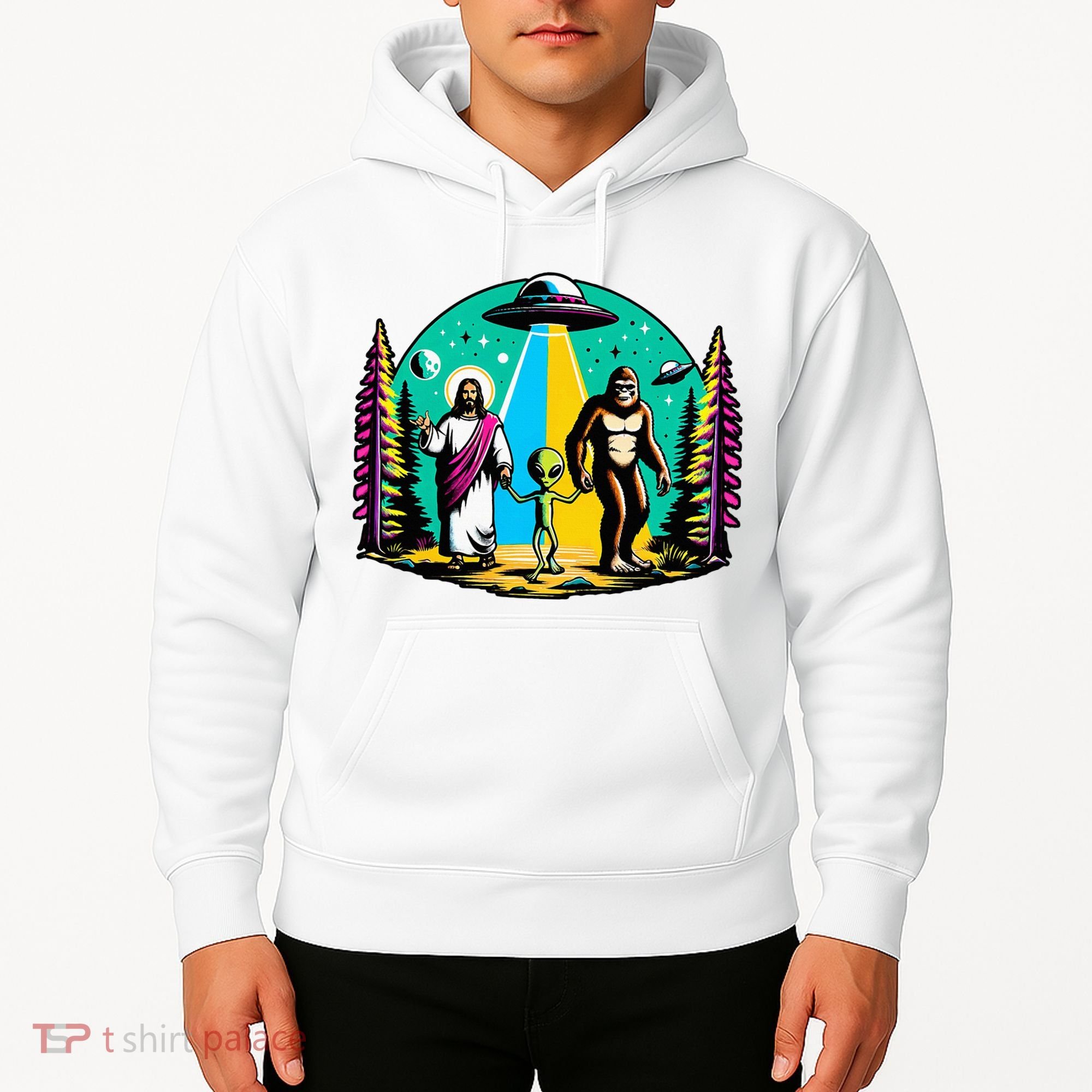 Jesus Alien Bigfoot And UfoS Hoodie