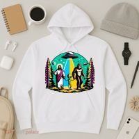 Jesus Alien Bigfoot And UfoS Hoodie thumb 3