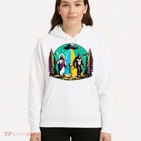 Jesus Alien Bigfoot And UfoS Hoodie thumb 5
