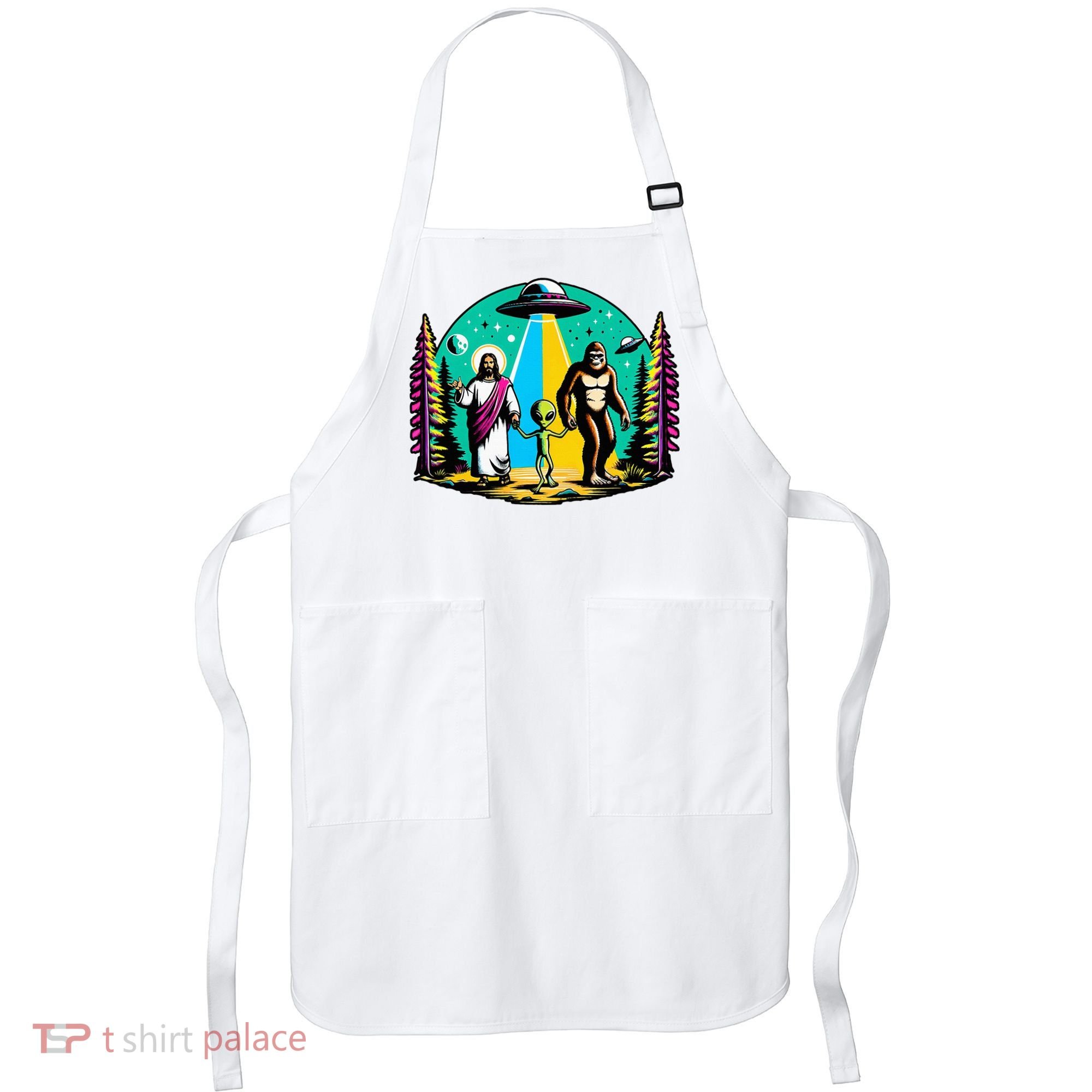 Jesus Alien Bigfoot And UfoS Apron