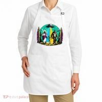 Jesus Alien Bigfoot And UfoS Apron thumb 2
