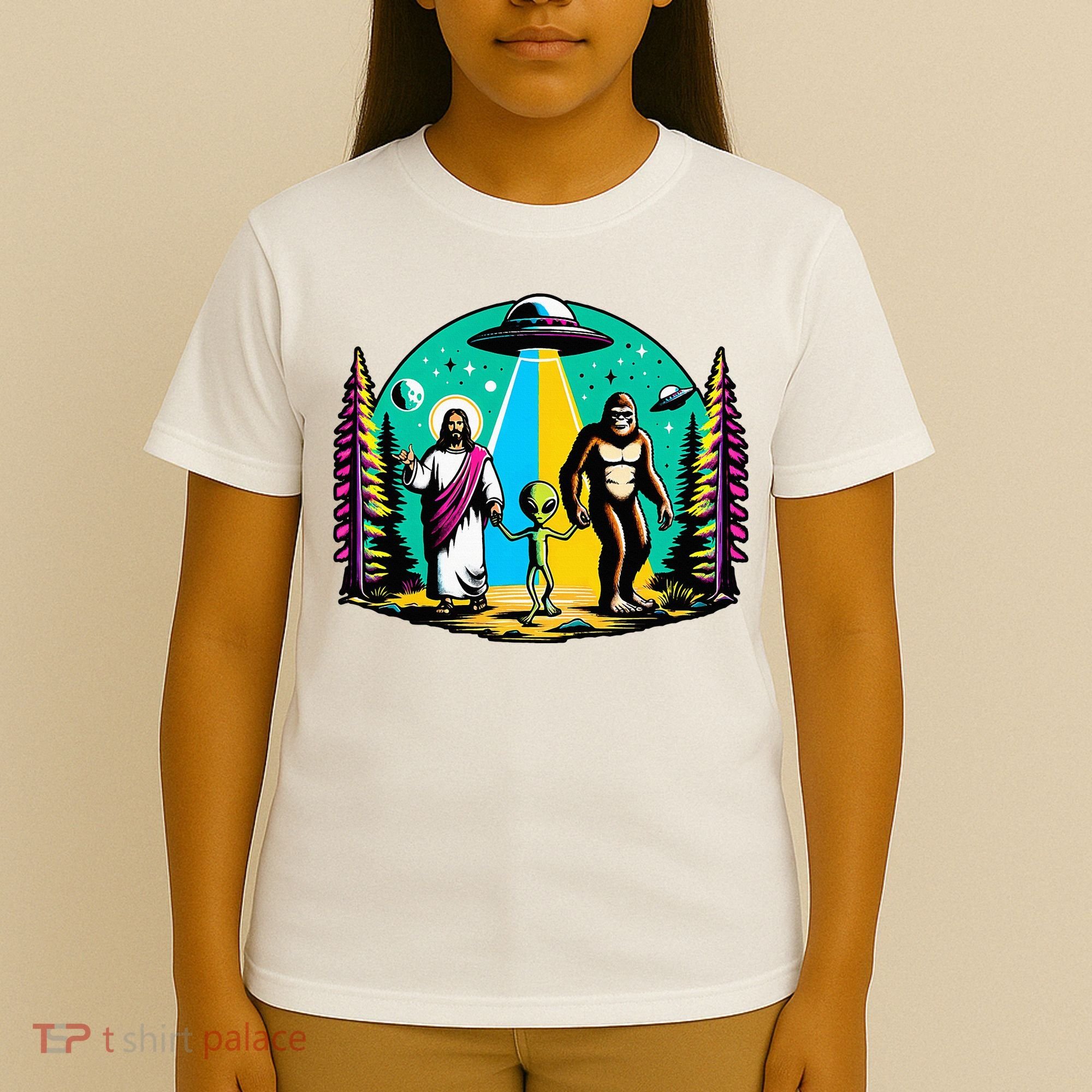 Jesus Alien Bigfoot And UfoS T-Shirt