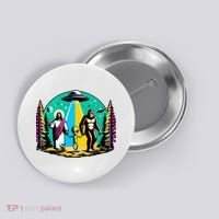 Jesus Alien Bigfoot And UfoS Button thumb 0