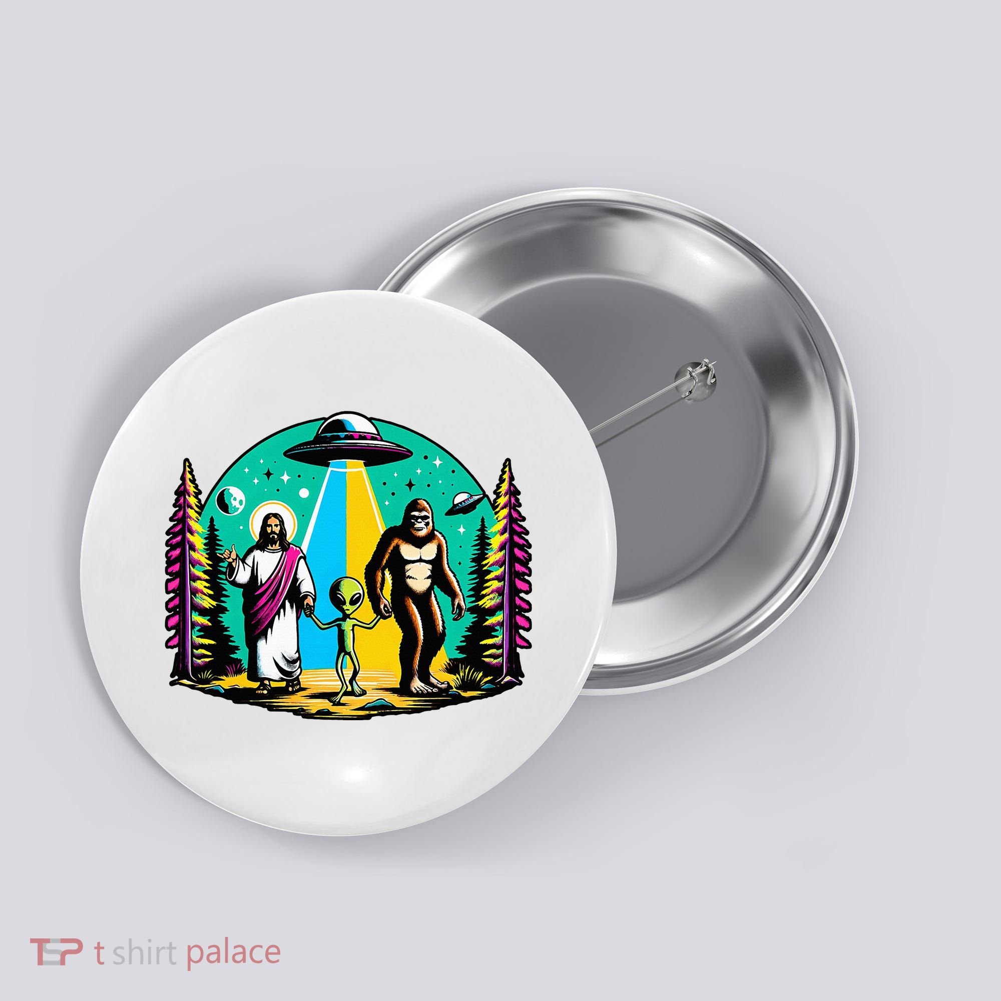 Jesus Alien Bigfoot And UfoS Button