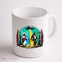 Jesus Alien Bigfoot And UfoS Coffee Mug thumb 1
