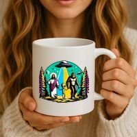 Jesus Alien Bigfoot And UfoS Coffee Mug thumb 3