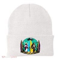 Jesus Alien Bigfoot And UfoS Beanie thumb 0