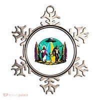 Jesus Alien Bigfoot And UfoS Ornament thumb 0