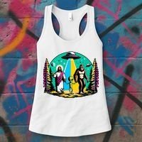 Jesus Alien Bigfoot And UfoS Women's Tank Top thumb 3
