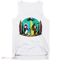 Jesus Alien Bigfoot And UfoS Tank Top thumb 0