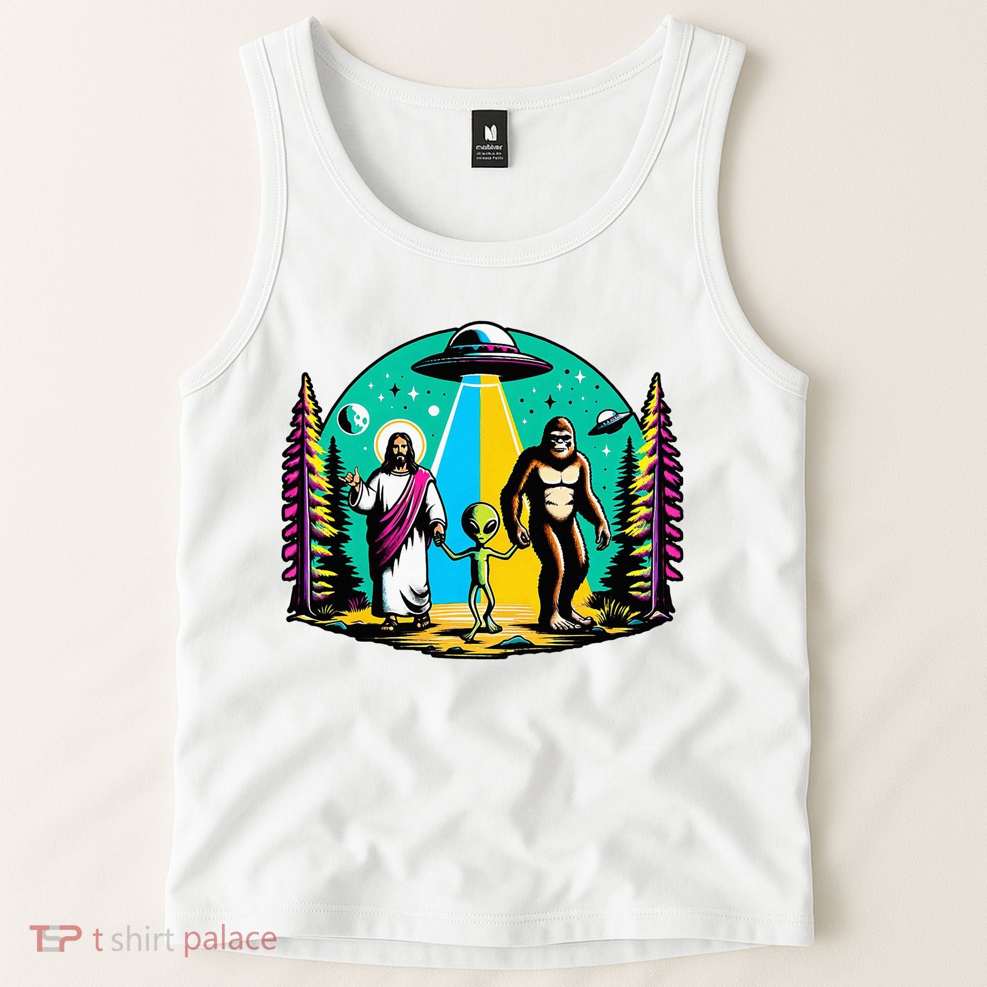 Jesus Alien Bigfoot And UfoS Tank Top