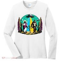 Jesus Alien Bigfoot And UfoS Women's Long Sleeve Shirt thumb 0