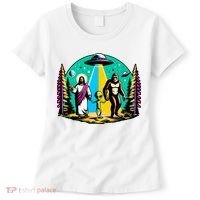 Jesus Alien Bigfoot And UfoS Women's T-Shirt thumb 0
