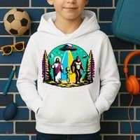 Jesus Alien Bigfoot And UfoS Kids Hoodie thumb 2