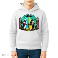 Jesus Alien Bigfoot And UfoS Kids Hoodie thumb 4