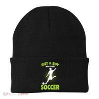 Just A Boy Who Loves Soccer Player Beanie thumb 0