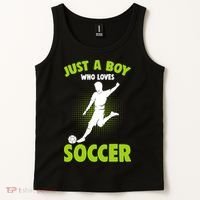 Just A Boy Who Loves Soccer Player Tank Top thumb 2