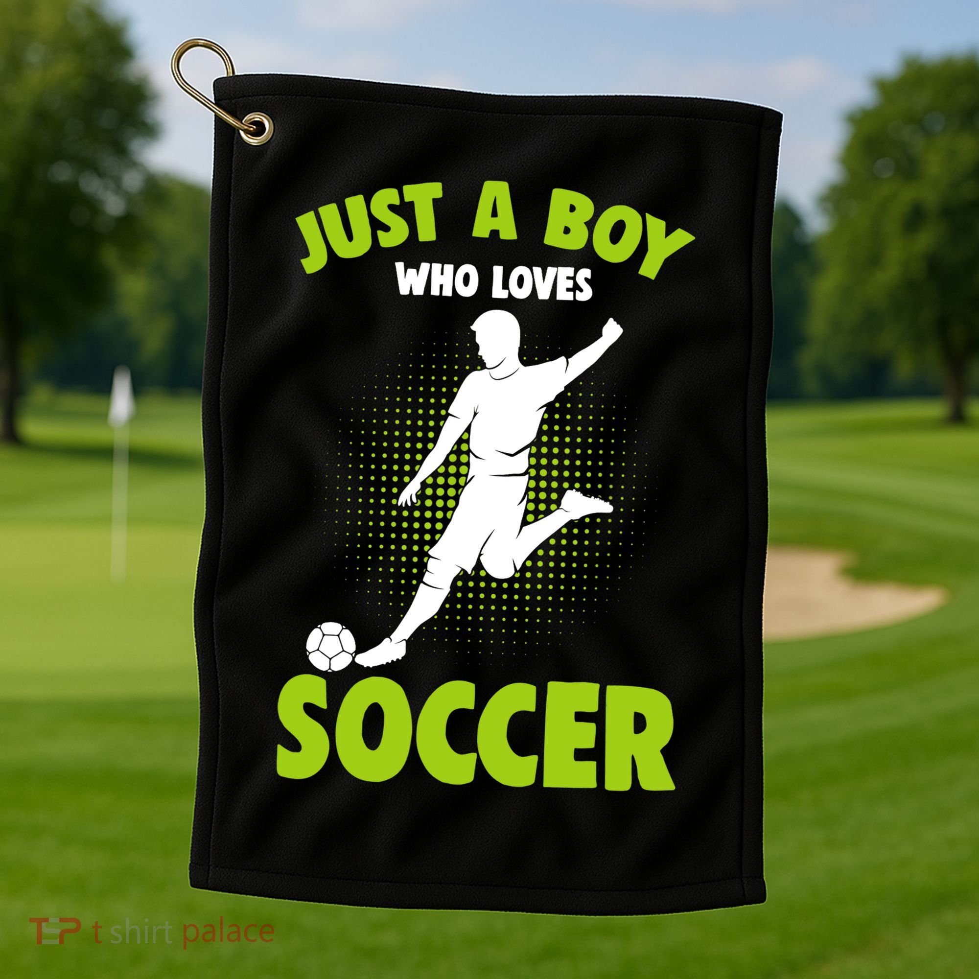 Just A Boy Who Loves Soccer Player Golf Towel
