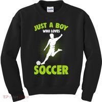 Just A Boy Who Loves Soccer Player Kids Sweatshirt thumb 0