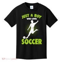 Just A Boy Who Loves Soccer Player Kids T-Shirt thumb 0