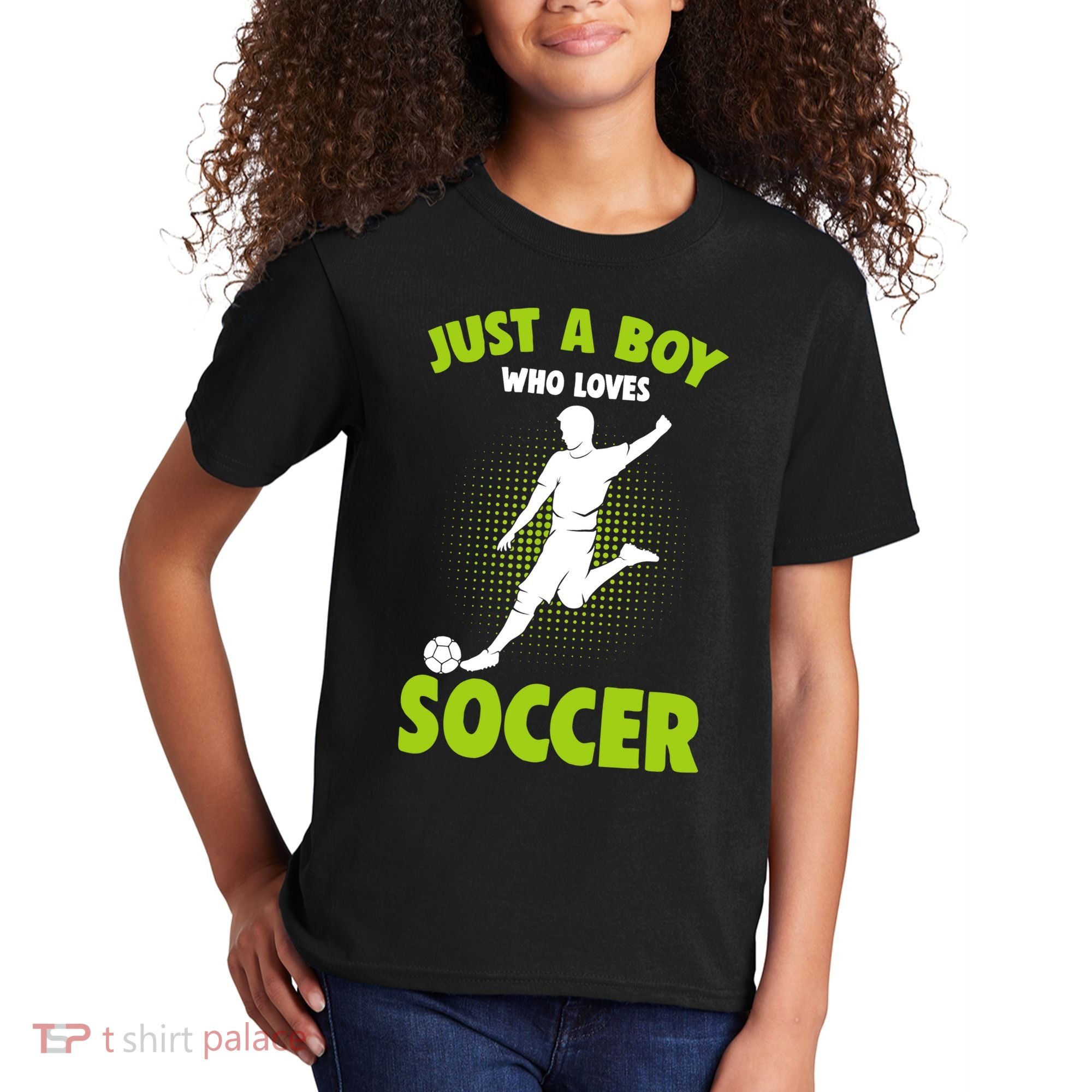 Just A Boy Who Loves Soccer Player Kids T-Shirt